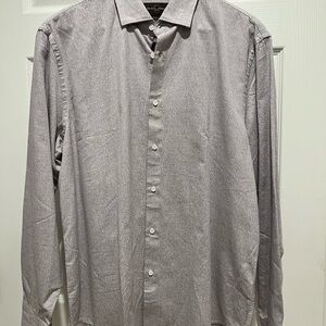 Black Brown 1826 Men's Light grey/maroon Button-Down Shirt